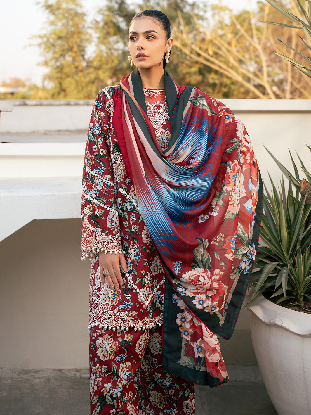 Hazel Printed Embroidered Lawn