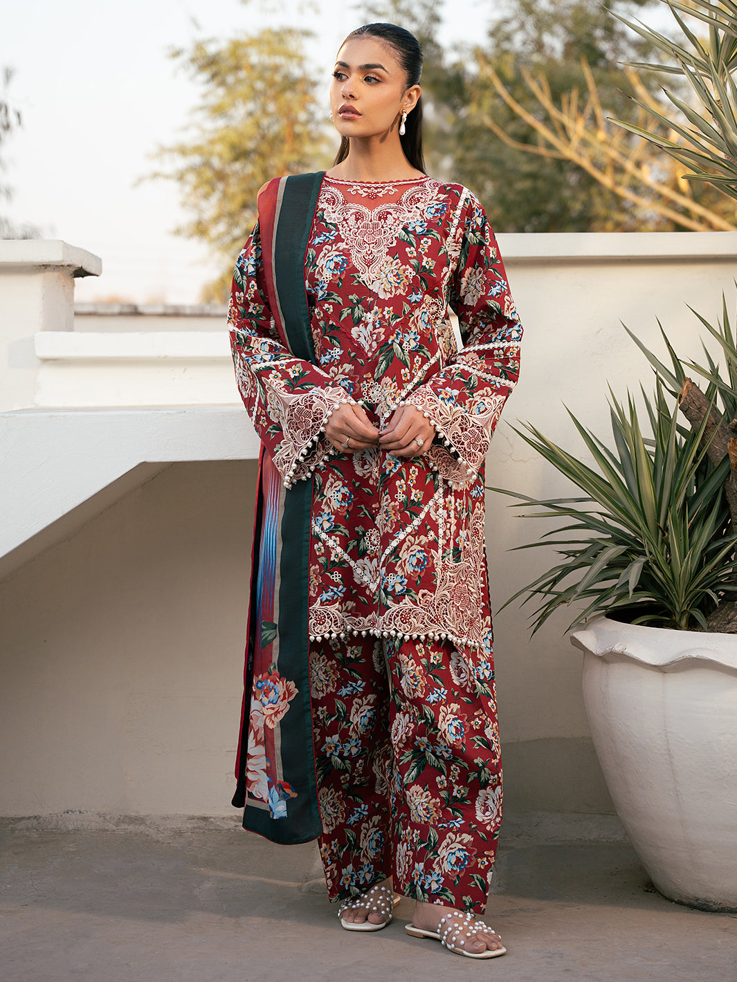 Hazel Printed Embroidered Lawn
