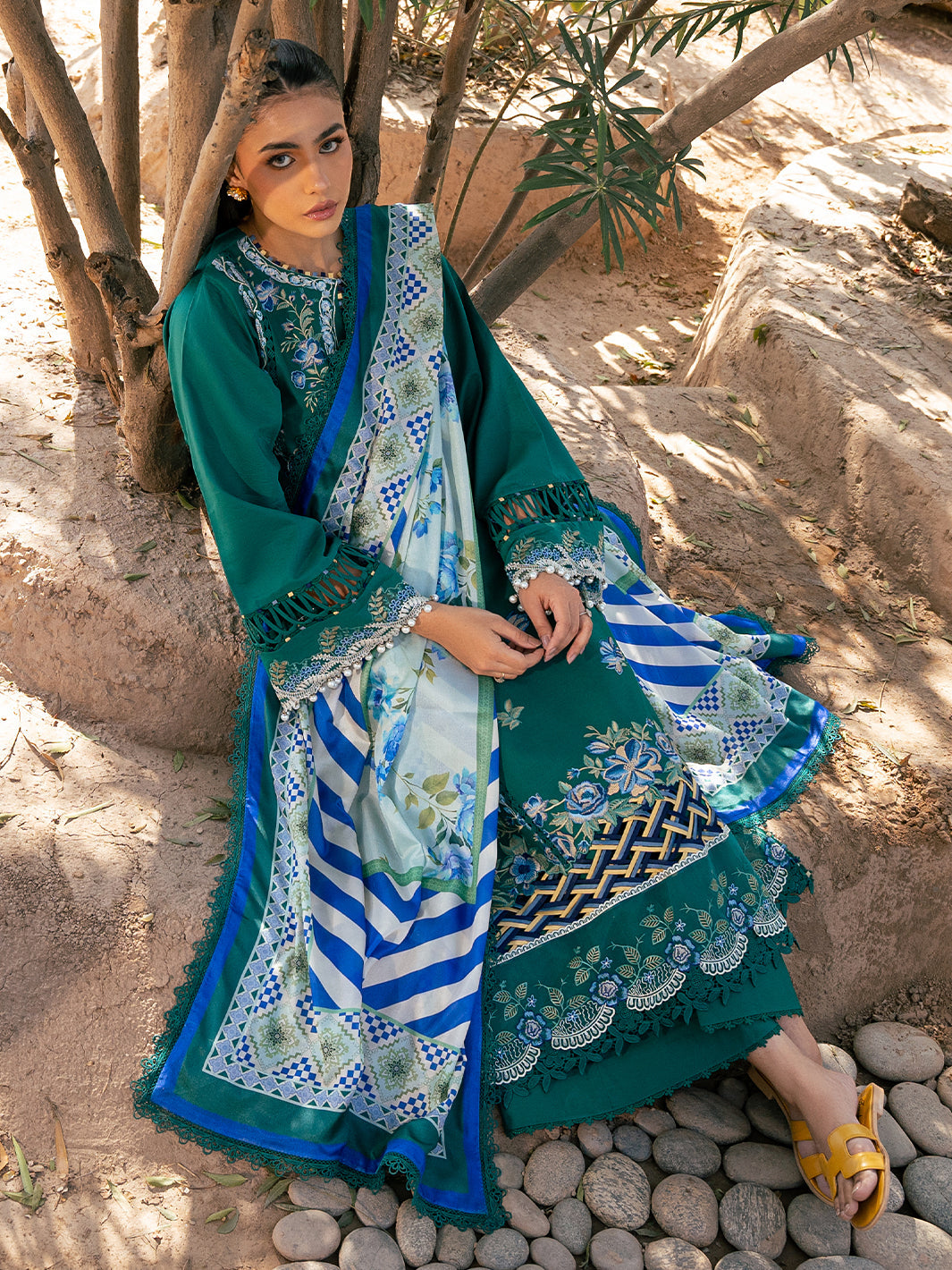Hazel Printed Embroidered Lawn