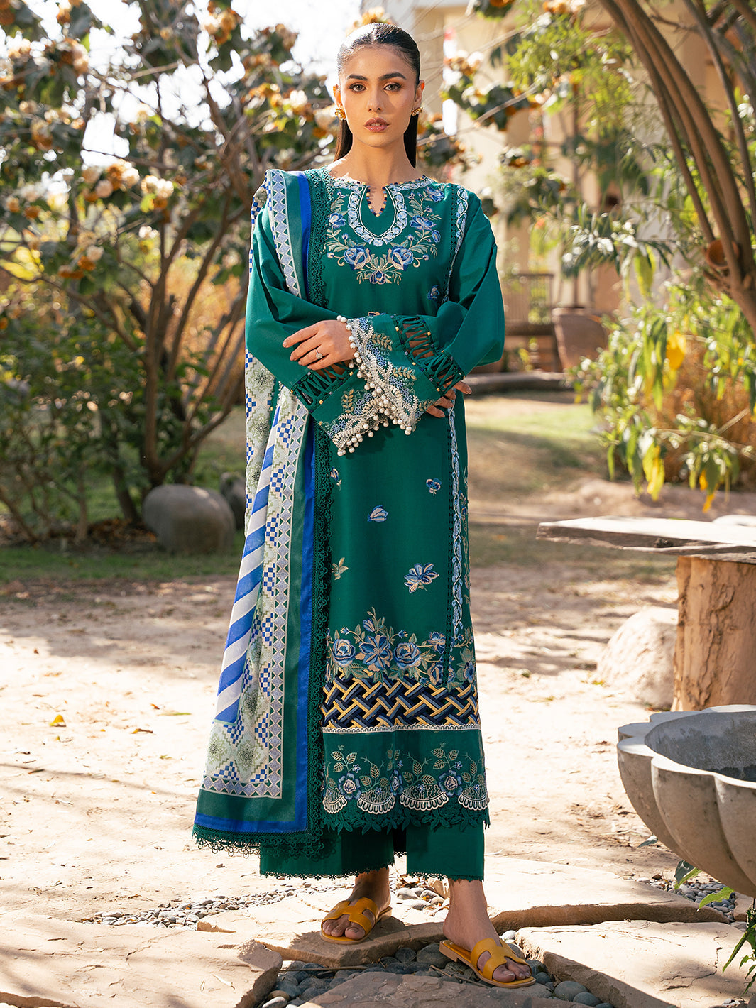 Hazel Printed Embroidered Lawn