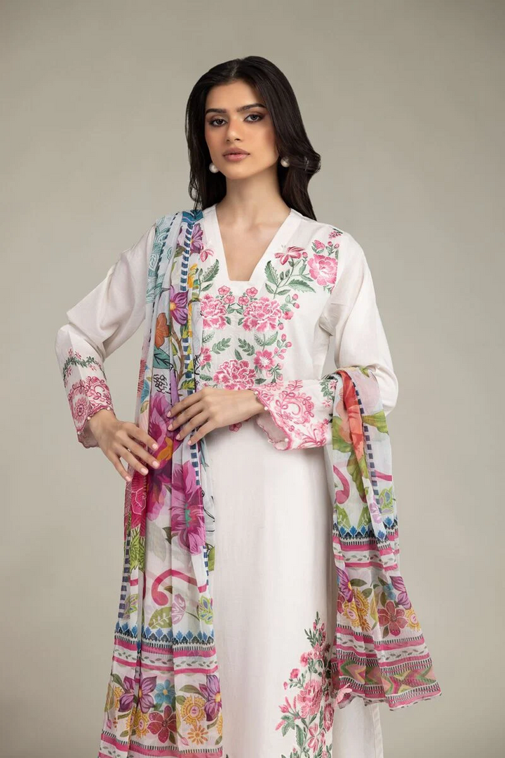 Embroidered | Cambric Fabrics 3 Piece