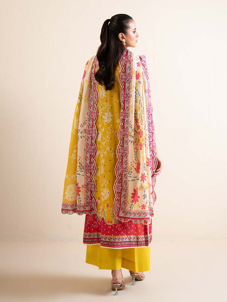3-Piece Unstitched Embroidered Lawn Suit