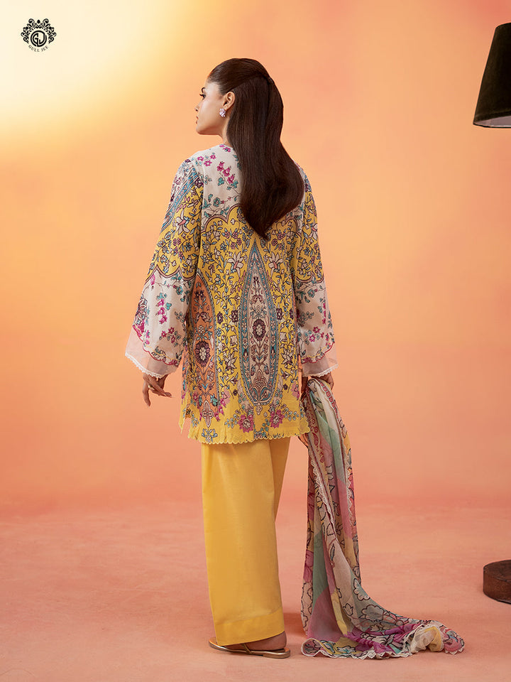 3-Piece Unstitched Embroidered Dress