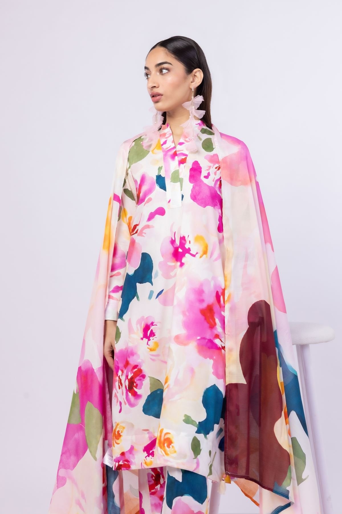 Printed | Viscose Plain Weave Kurta with Dupatta