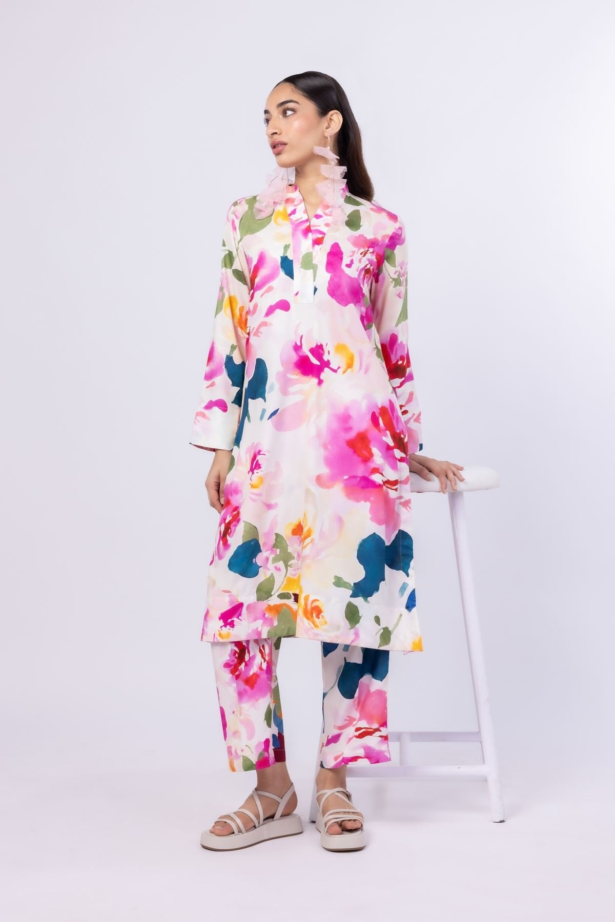 Printed | Viscose Plain Weave Kurta with Dupatta