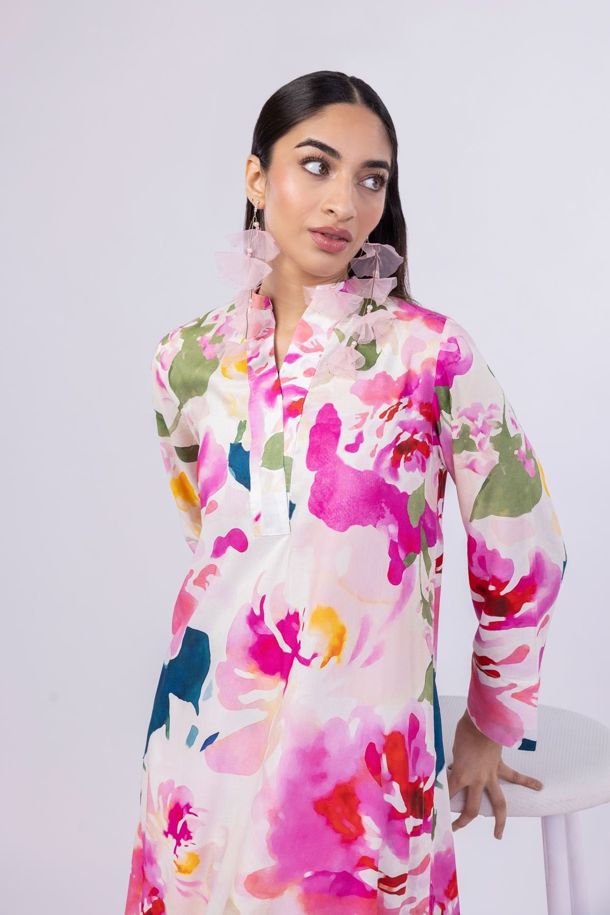 Printed | Viscose Plain Weave Kurta with Dupatta