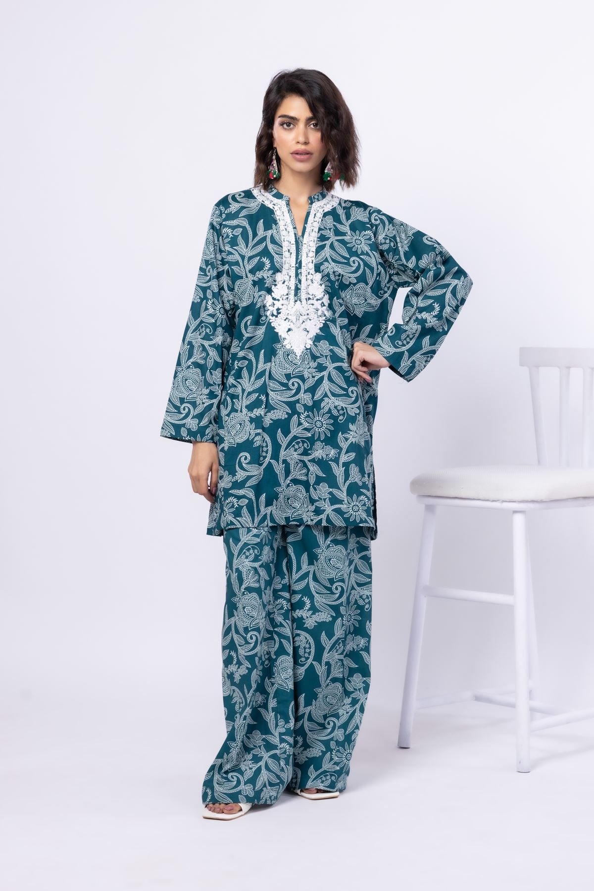 3 Piece Embroidered Cambric Kurta Set