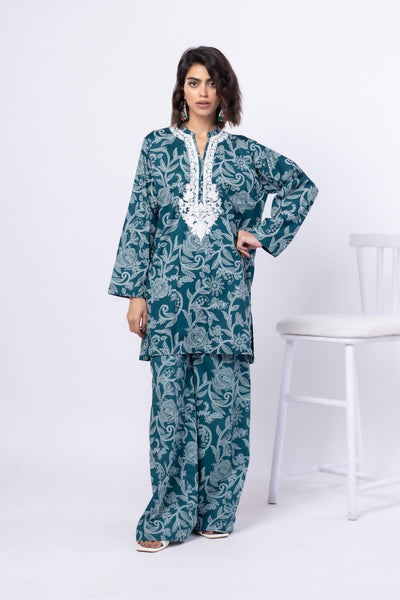 3 Piece Embroidered Cambric Kurta Set