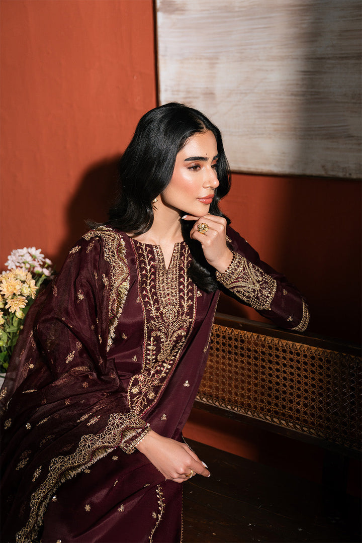 Raw Silk Embroidered Dress Pret