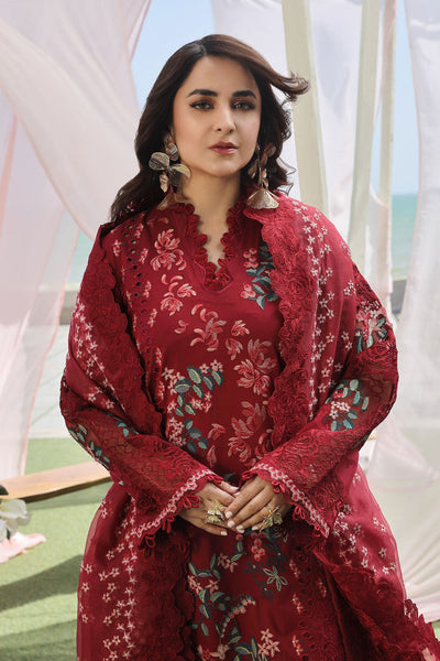 MARYAM HUSSAIN LUXURY LAWN-CRIMSON