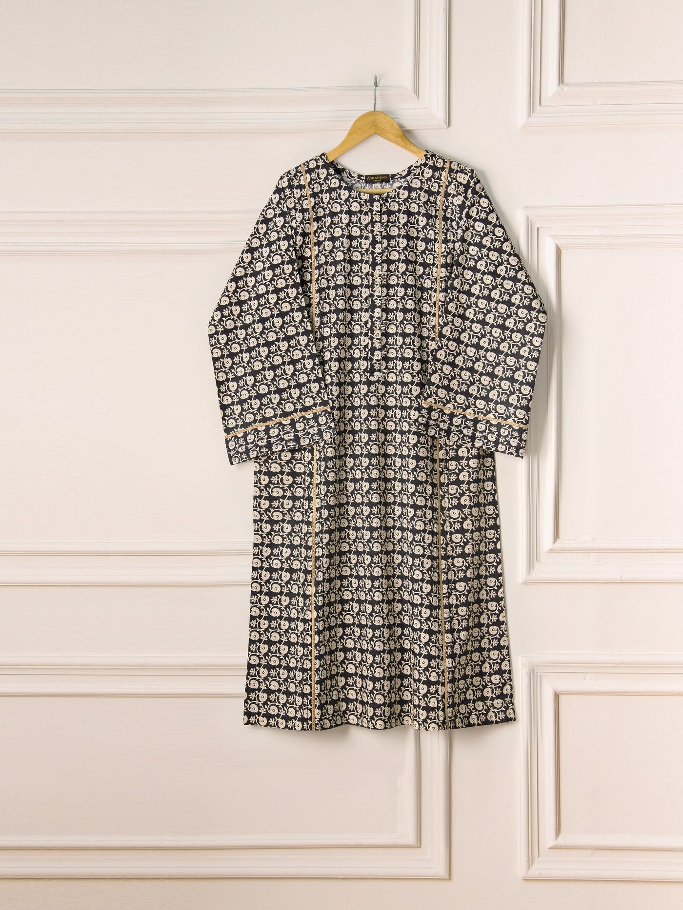 2 Piece - Embroidered Printed Cambric Suit