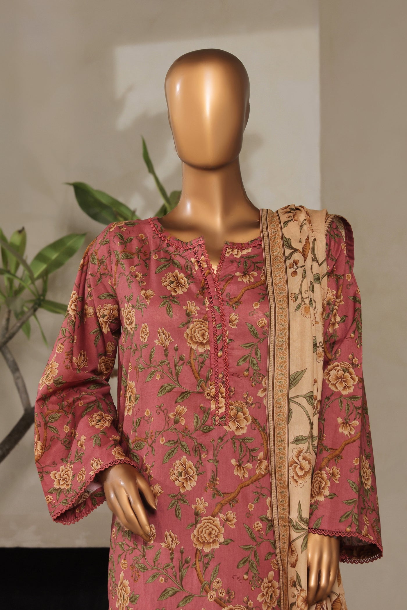 3 Piece Printed Stitched Suit