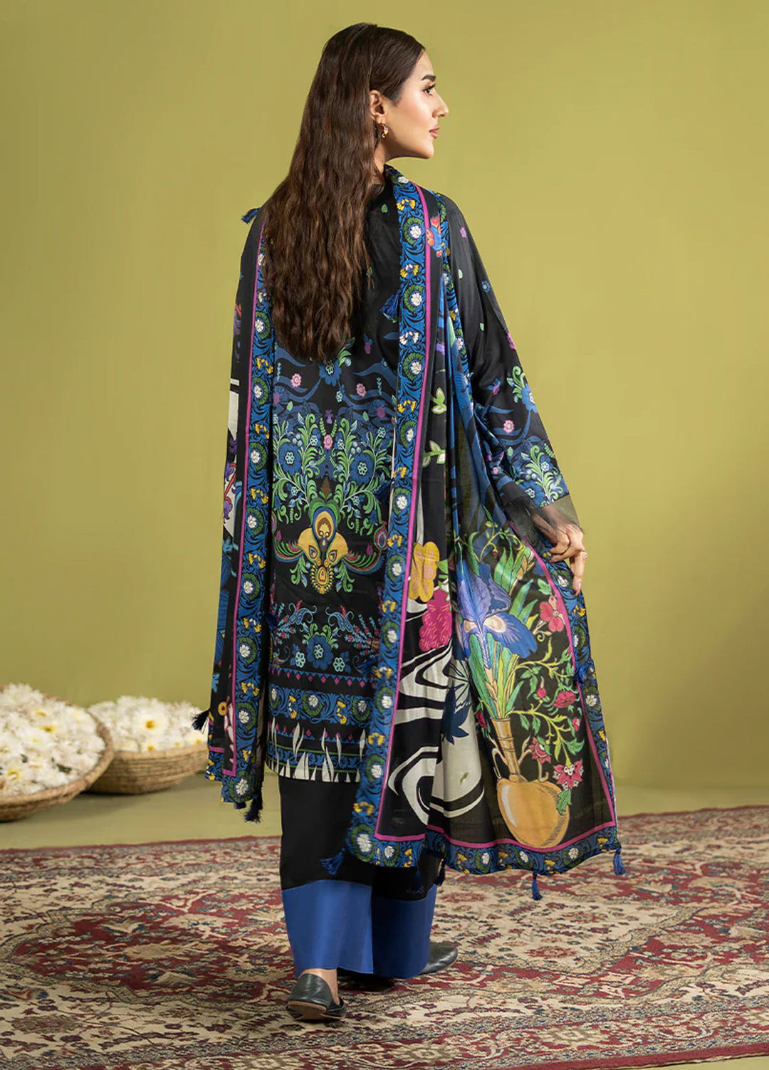 POPINN  Printed Unstitched 3 Piece Suit