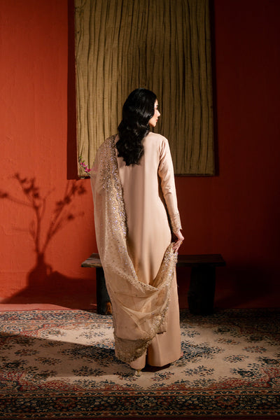 Raw Silk Embroidered Dress Pret