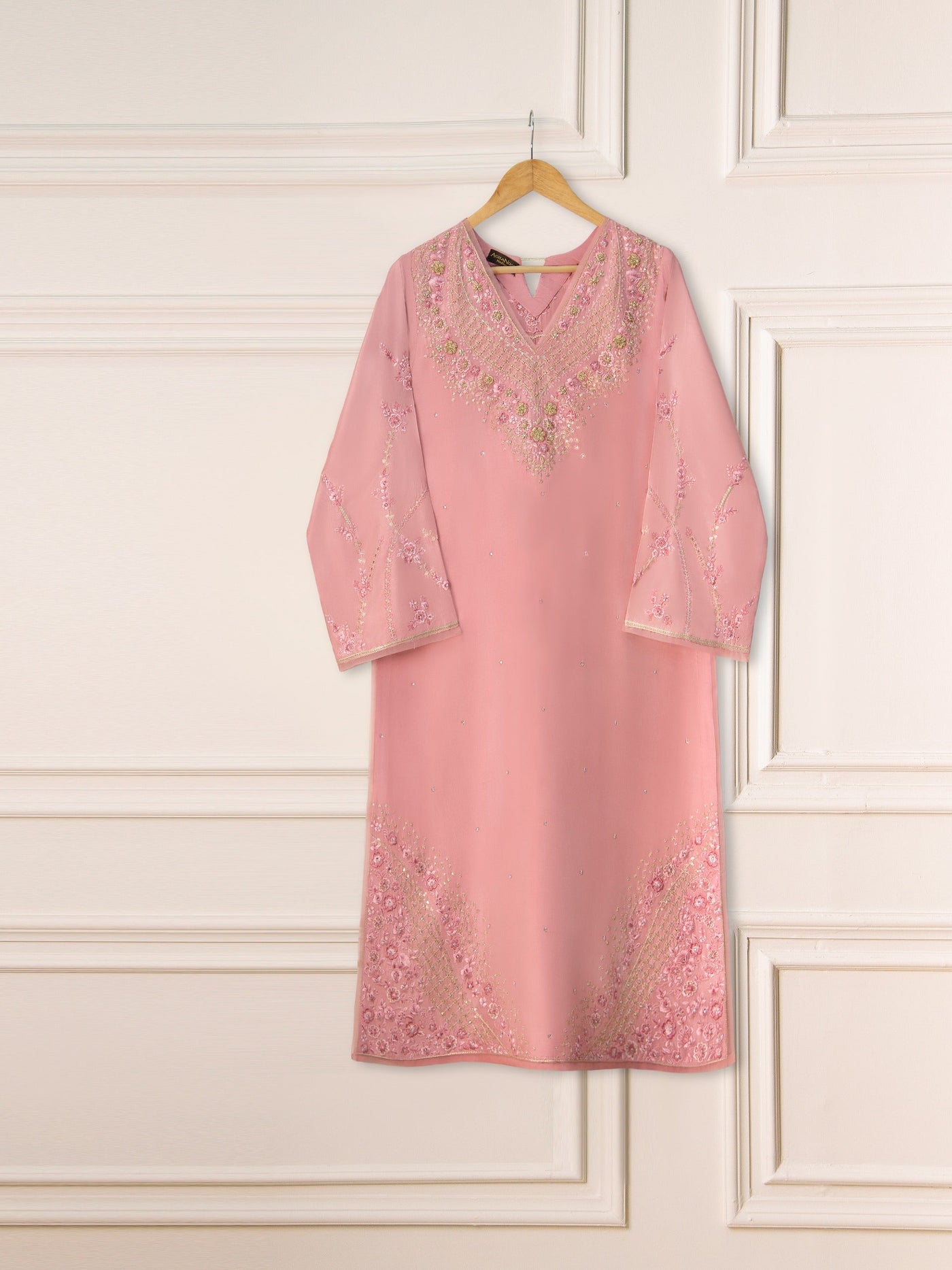 2 Piece - Pure Embroidered Raw Silk Suit