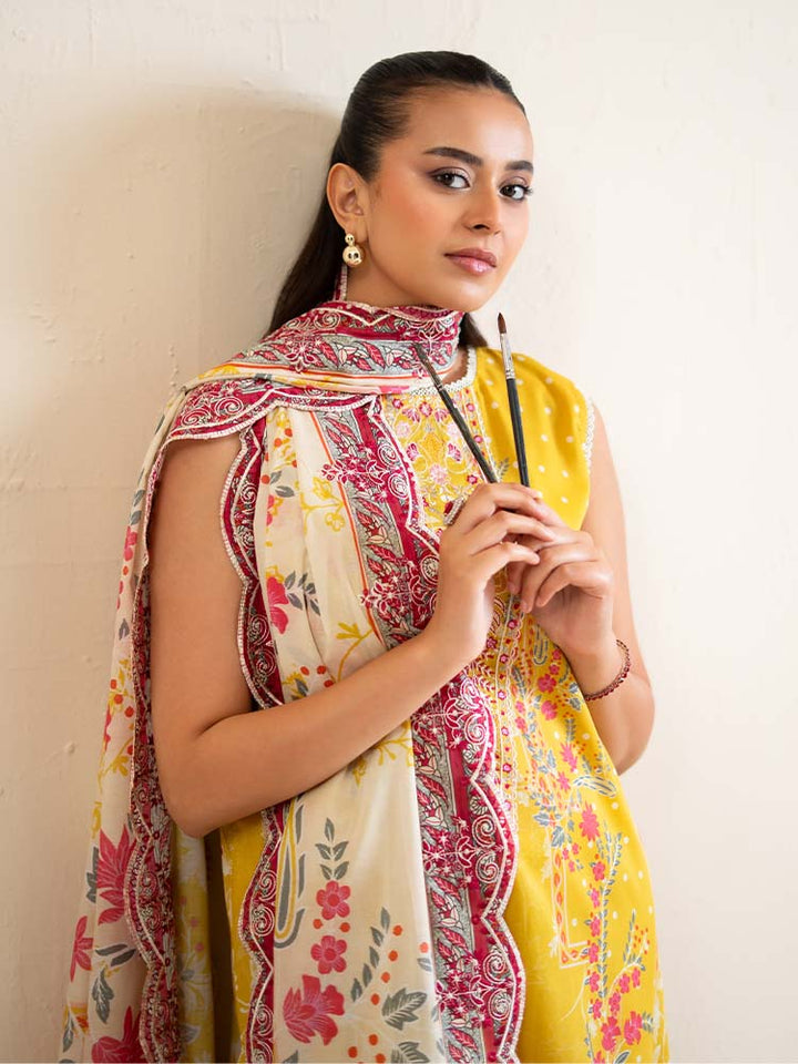 3-Piece Unstitched Embroidered Lawn Suit