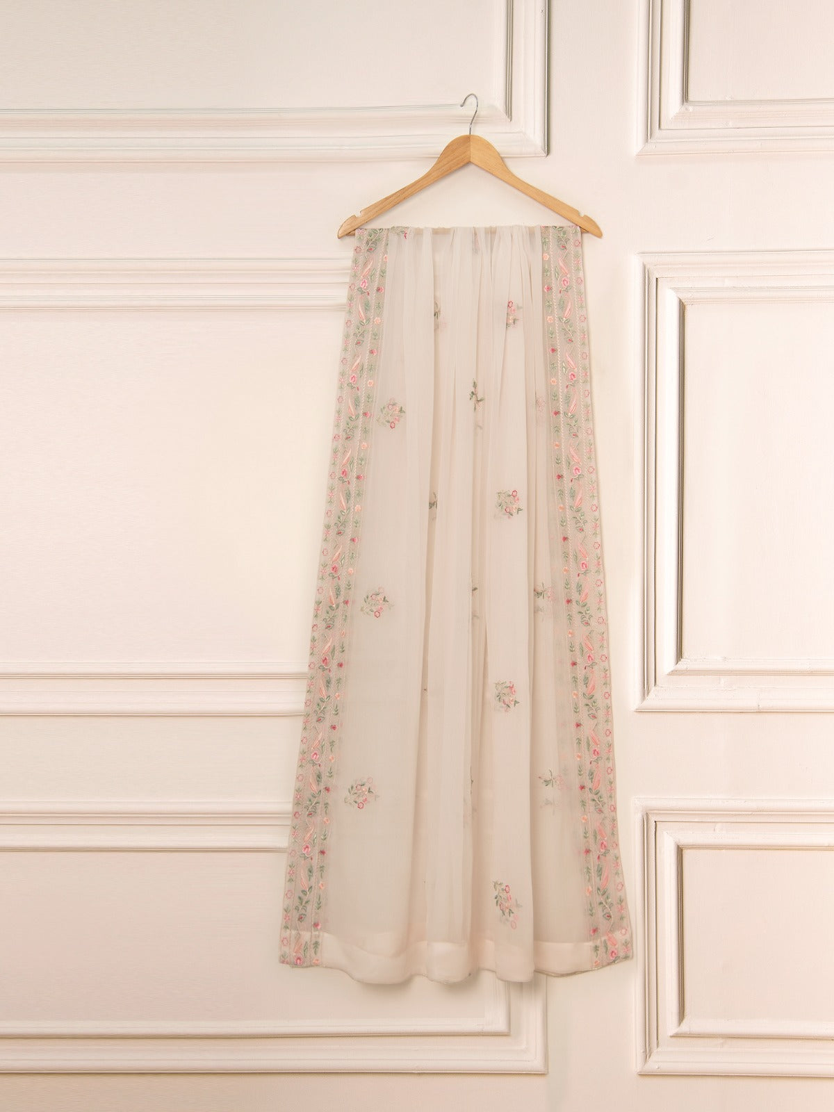 3 Piece - Pure Chiffon Embroidered Suit