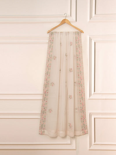 3 Piece - Pure Chiffon Embroidered Suit