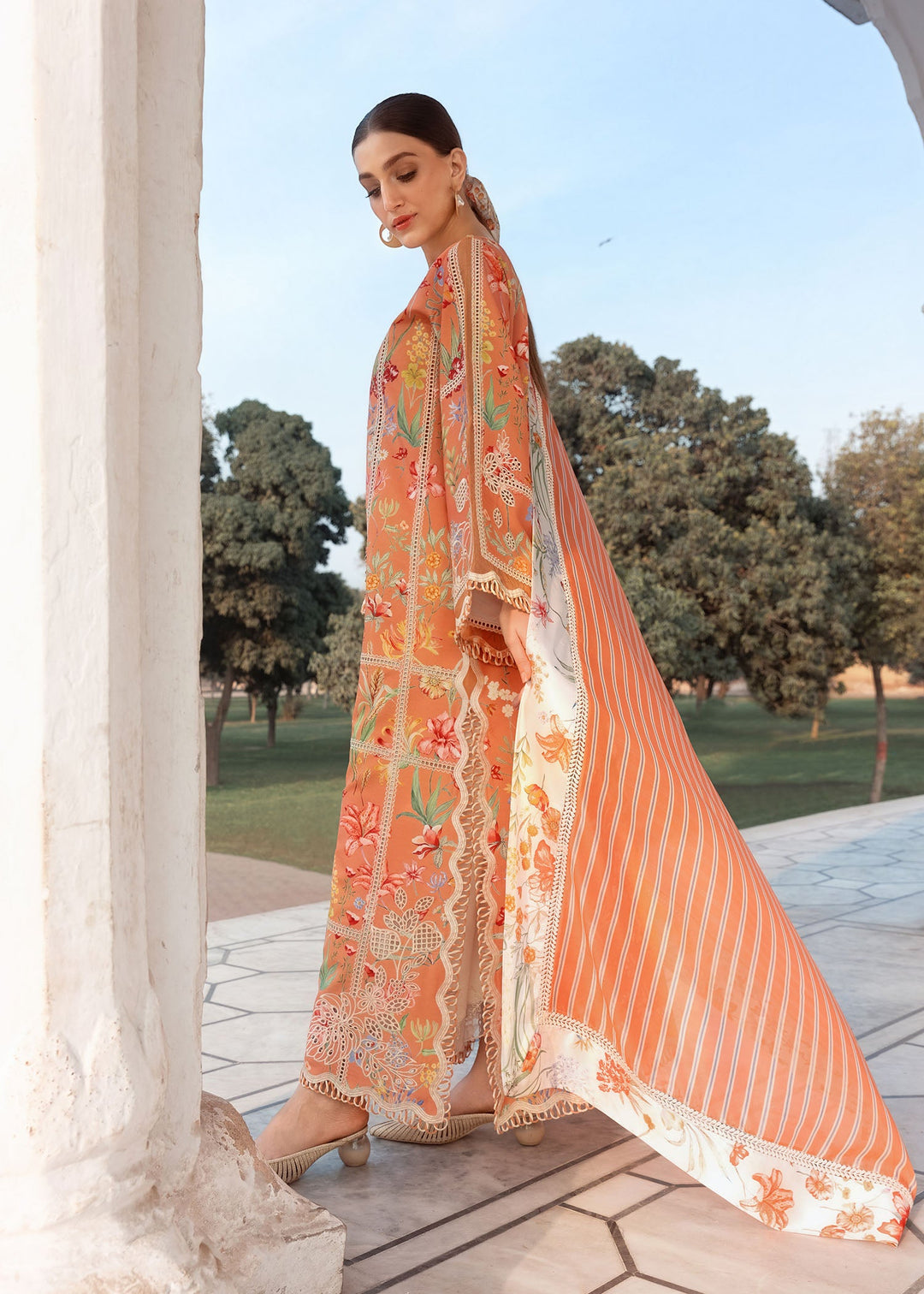 Stitched Printed &amp; Embroidered Lawn 3 Piece