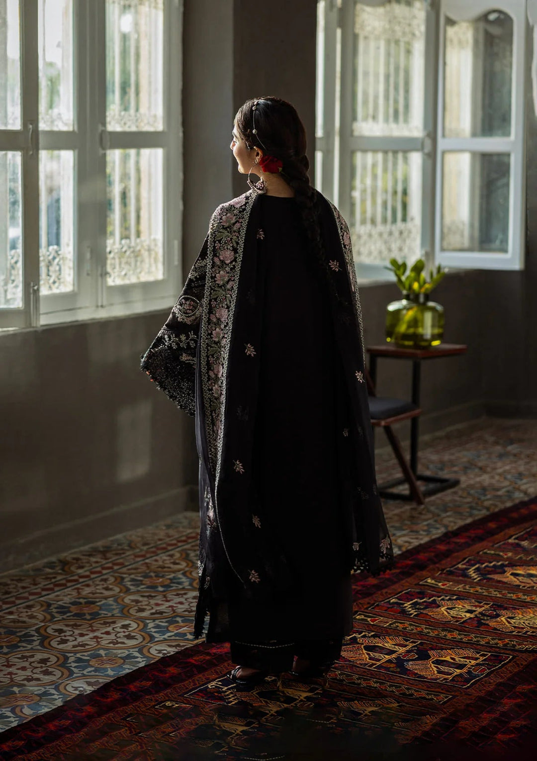 Karandi with Embroidered Chiffon