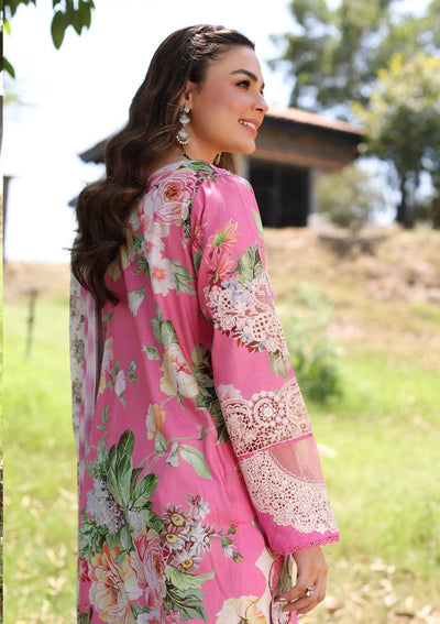 ELAF PRINT CHIKANKARI - PINK MUSE