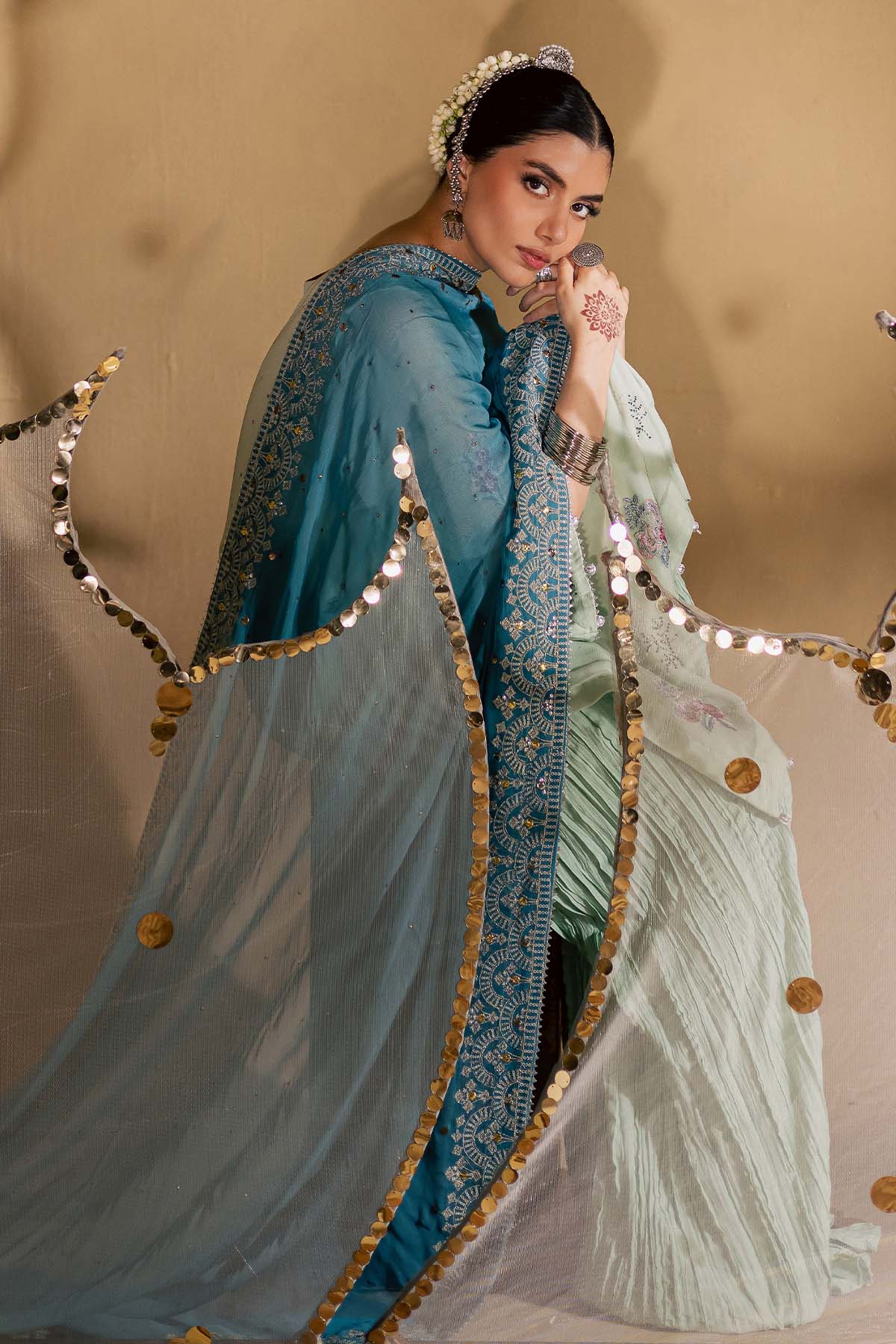 Mukeshkari Embroidered Chiffon