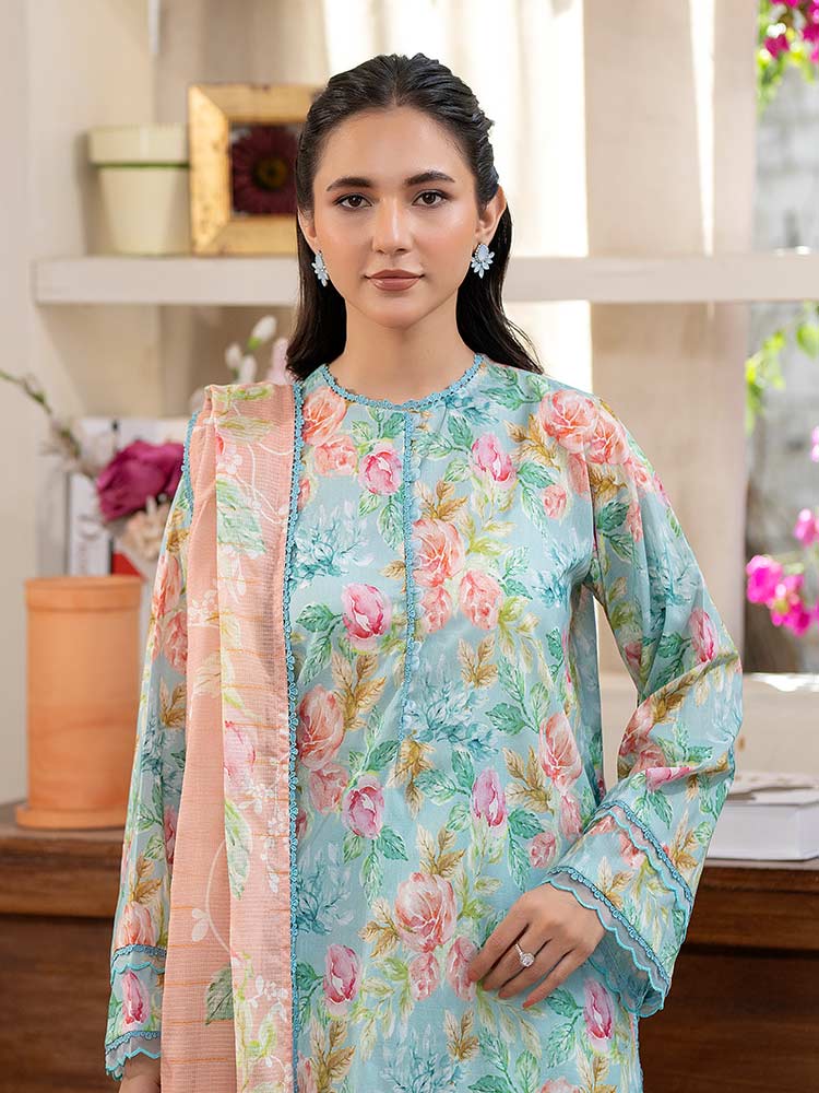 FEROZAN 3-Piece Unstitched Digital Printed Lawn Suit