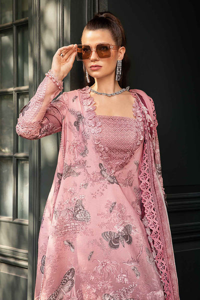 Maria.B M Print 3 Piece Unstitched Printed Linen Suit | MPT-2308-A