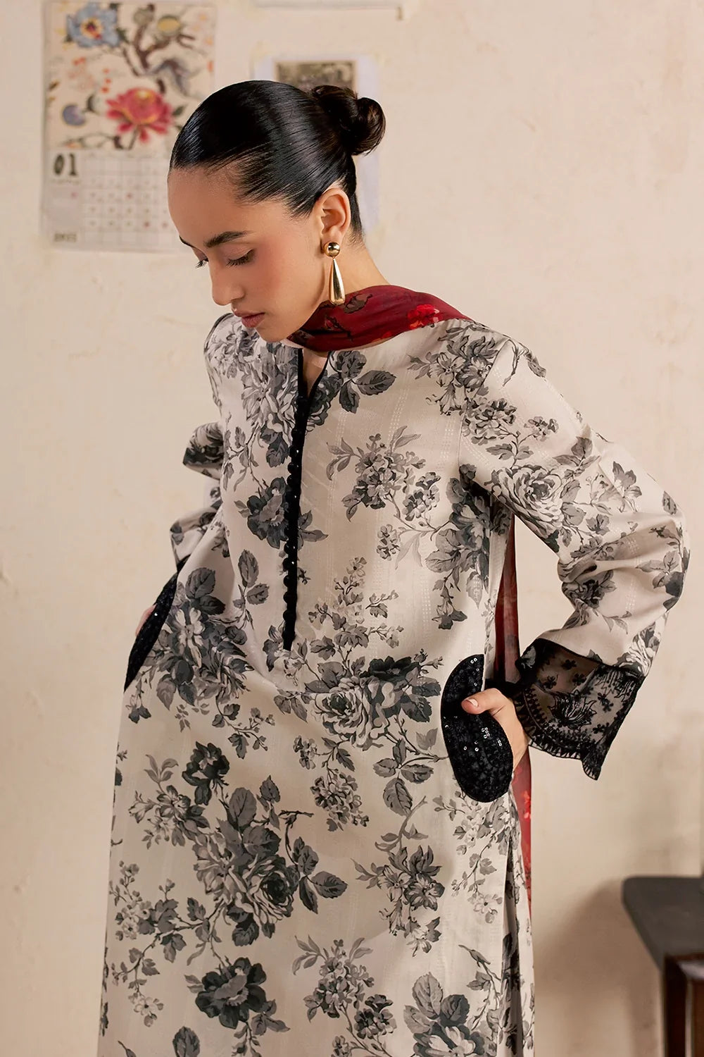 Floral Embroidered 3PC