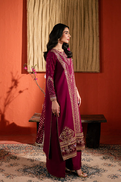 Raw Silk Embroidered Dress Pret