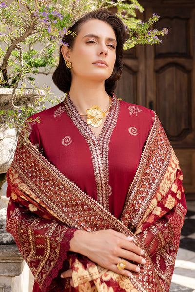 EMBROIDERED JACQUARD LAWN