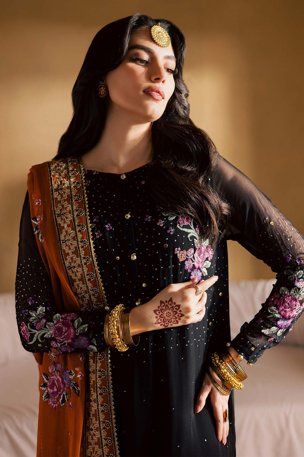 Mukeshkari Embroidered Chiffon