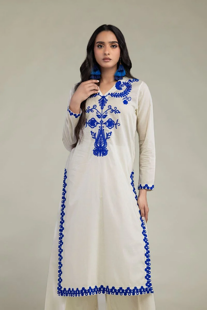 Embroidered | Cambric Floral Cambric Kurta
