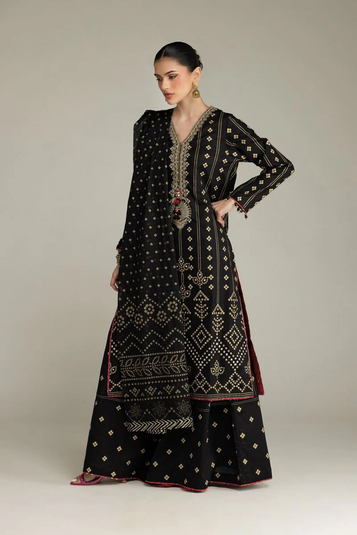 Embroidered | Cambric Black Co-ord Set
