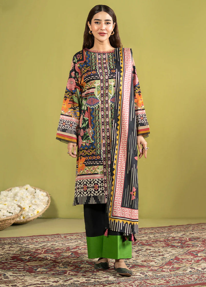 POPINN  Printed Unstitched 3 Piece Suit