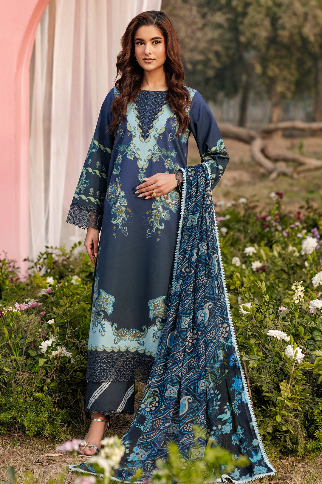 3-PC Unstitched Embroidered Lawn Collection