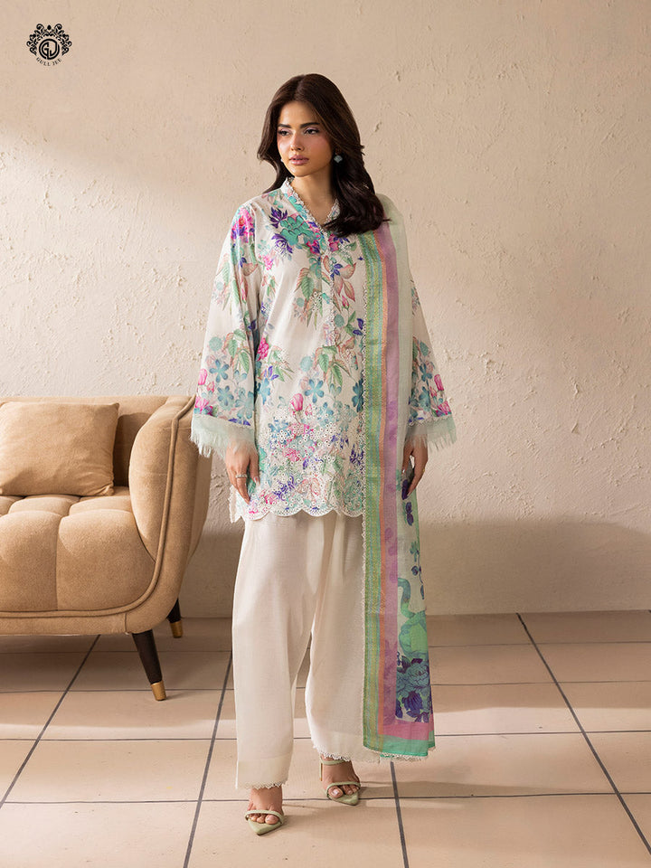 KROMA  3-Piece Unstitched Embroidered Dress