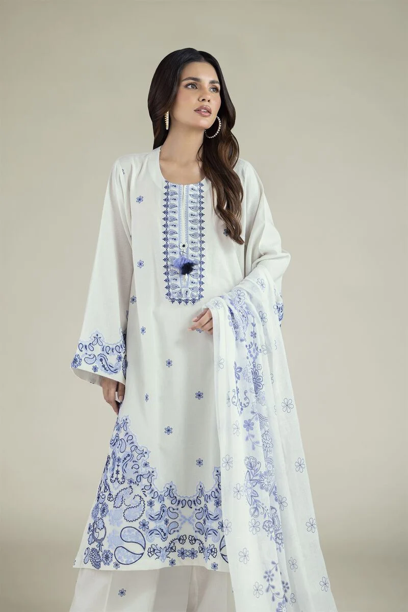 Embroidered | Cotton Dobby Fabrics 3 Piece