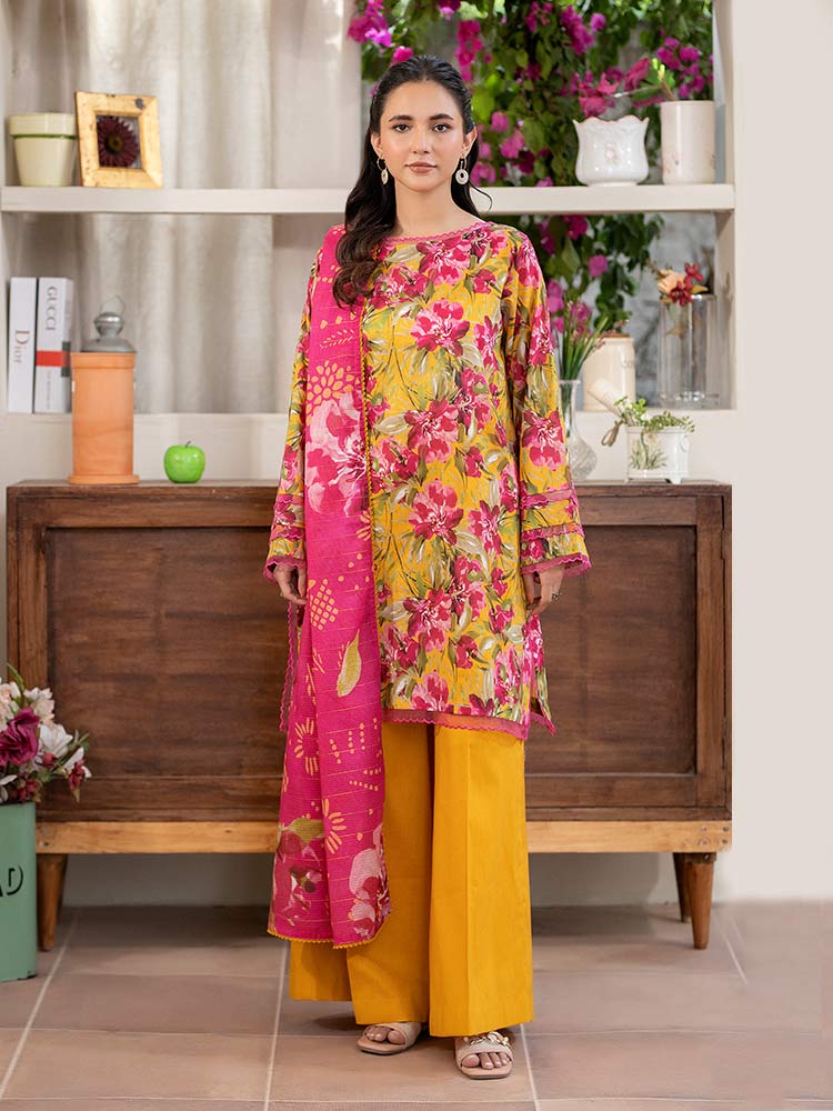 FEROZAN 3-Piece Unstitched Digital Printed Lawn Suit