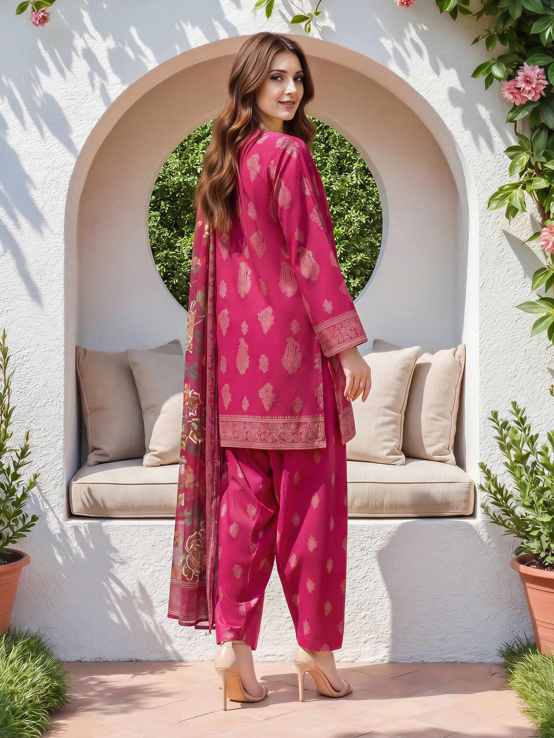 3 Piece Lawn Paste Suit (Unstitched)