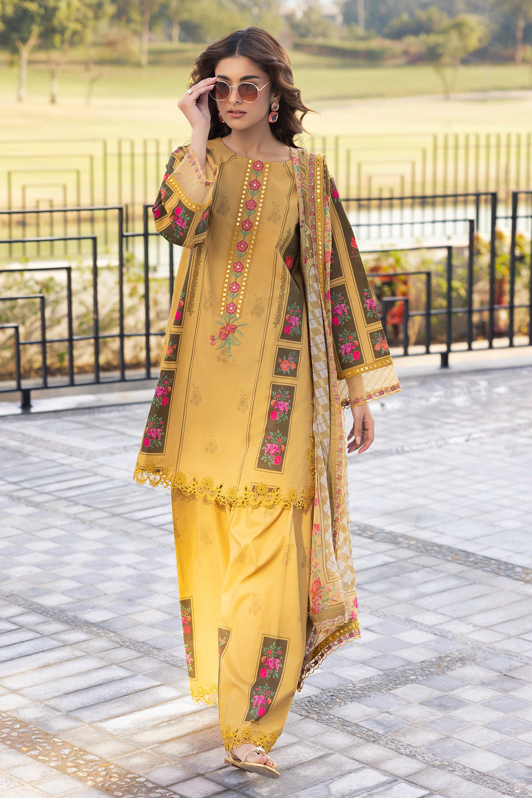 3-PC Unstitched Embroidered Lawn Collection