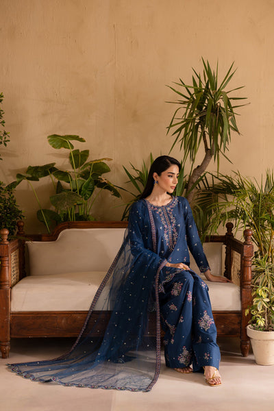 Perk 3Pc - Embroidered Solid Dress
