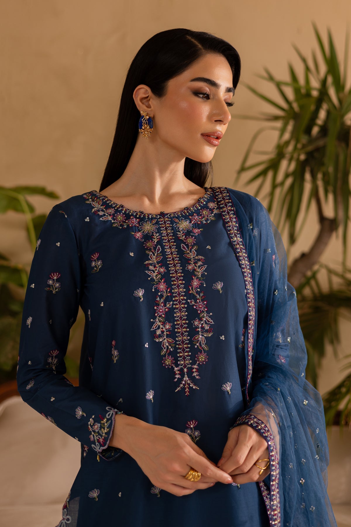 Perk 3Pc - Embroidered Solid Dress