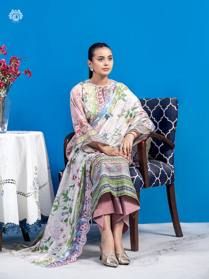 MAHAJAL  Unstitched Lawn 3  pc