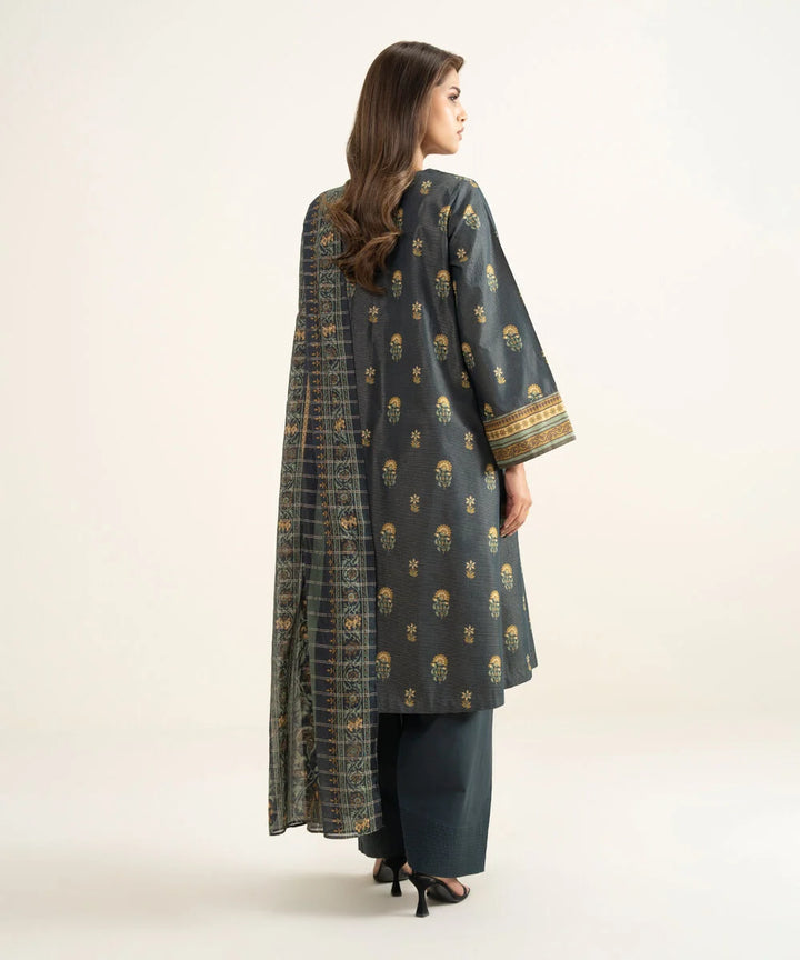 3 Piece - Printed Zari Lawn Suit