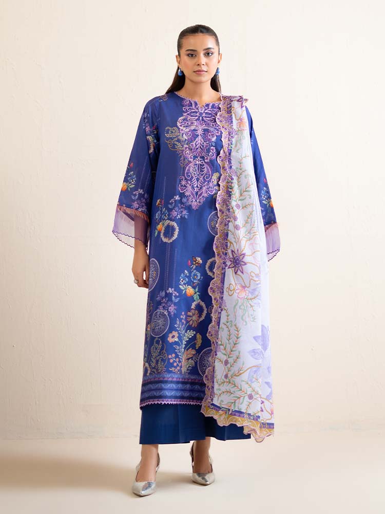 3-Piece Unstitched Embroidered Lawn Suit