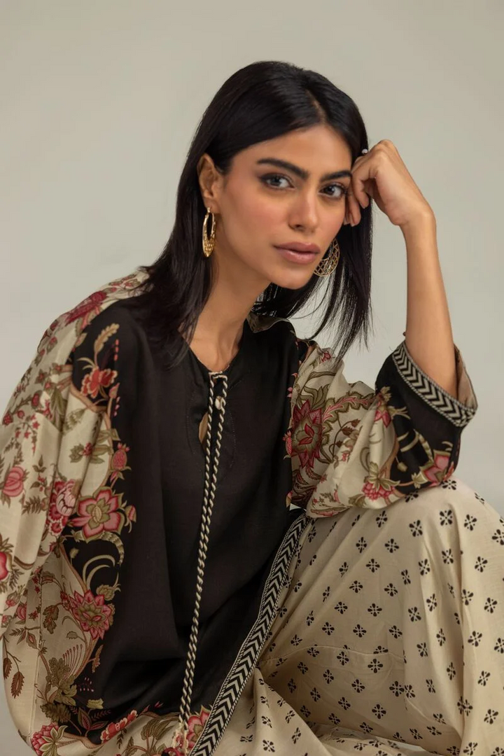 Printed | Raw Silk Floral Silk Kurta With Pant