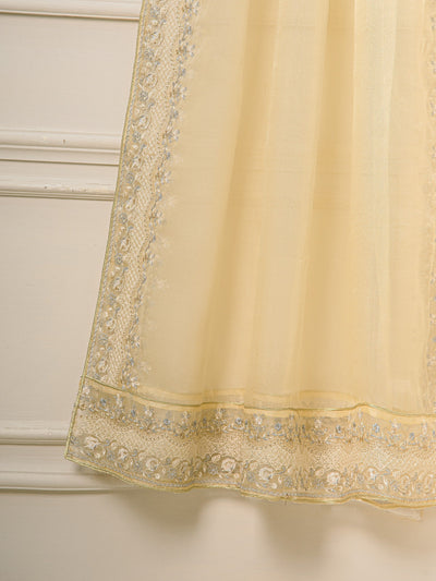 3 Piece - Pure Cotton Net Embroidered Suit