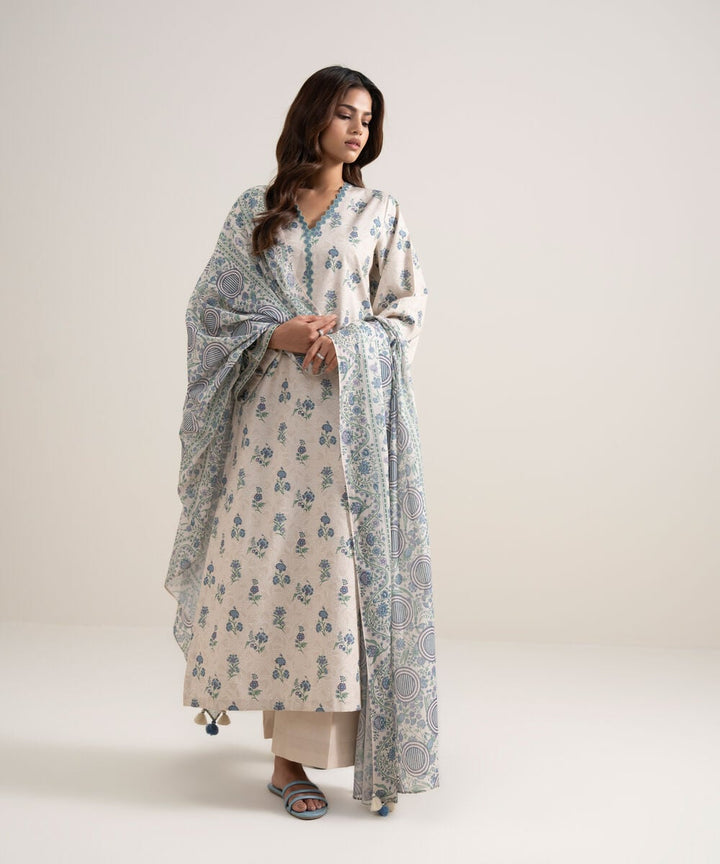 3 PIECE - PRINTED LAWN SUIT