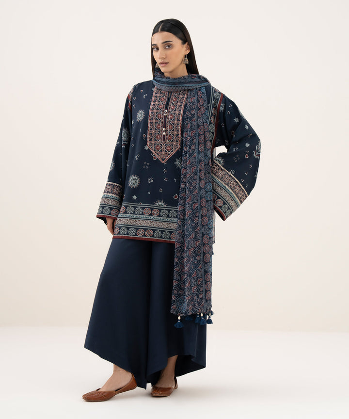 3 Piece - Embroidered Light Linen Suit